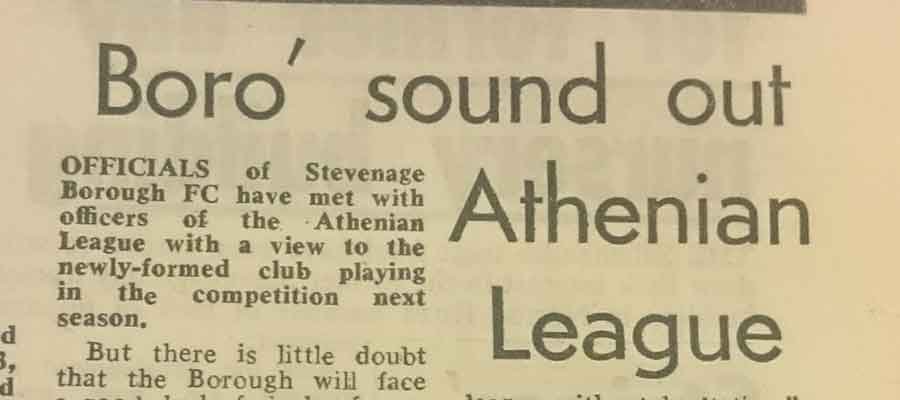 Boro' Sound Out Athenian League: Blast From The Past