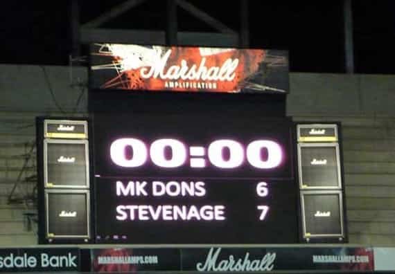 Penalty Perfect: MK Dons were favourites to see off the challenge of Stevenage in the FA Cup in 2010-1, after taking Boro' back to theirs in a replay. A late Darius Charles goal helped the game towards penalties, which Boro' won...