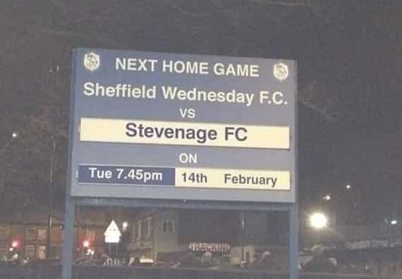 Wednesday Double: After smashing Sheffield Wednesday by five goals to one at Broadhall Way in 2011-2, the return fixture came on Valentine's Day 2012. Boro' held their nerve to win by a solitary Scott Laird effort at Hillsborough...