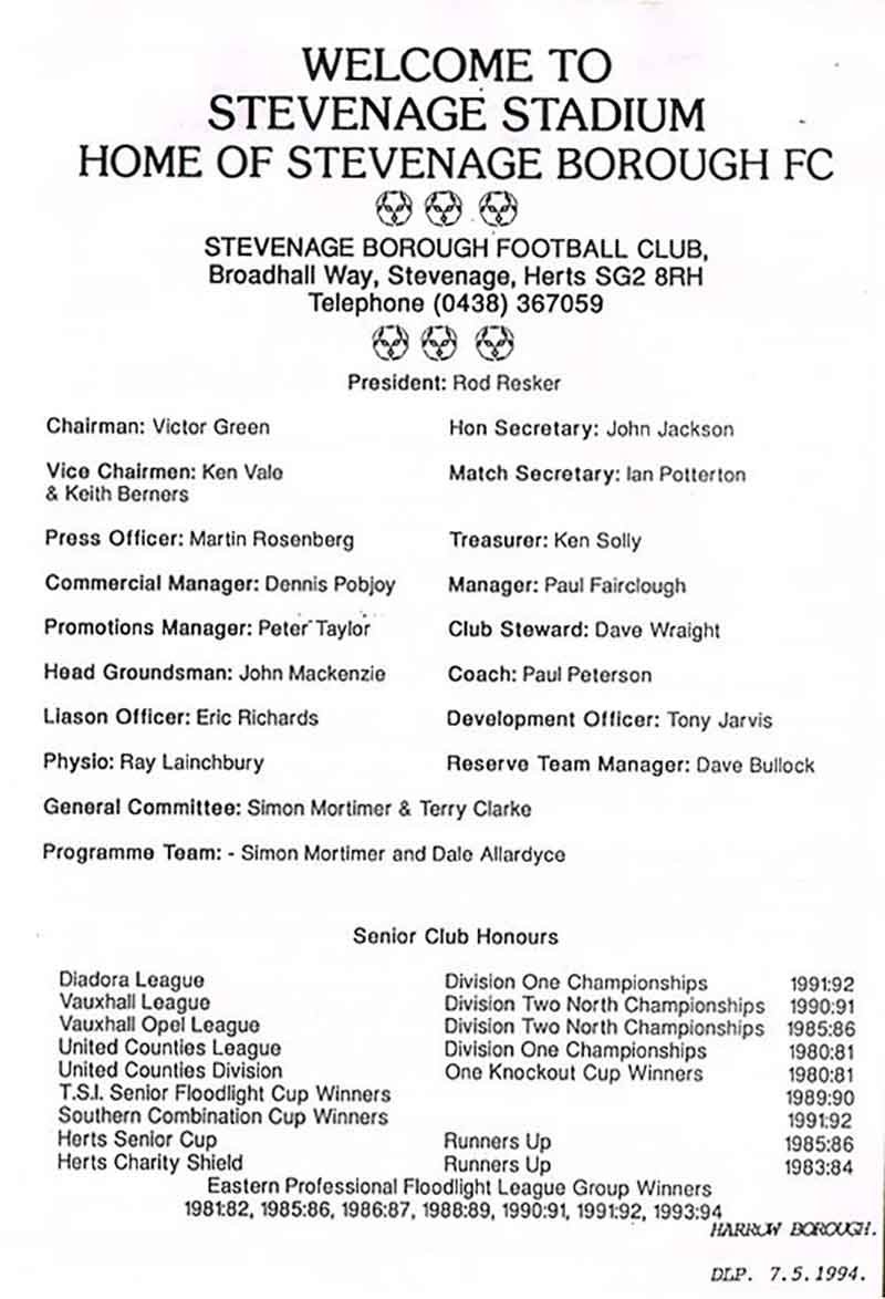 Let's start with the basics – and that's the men who matter off the pitch at the end of the 1993-4 campaign