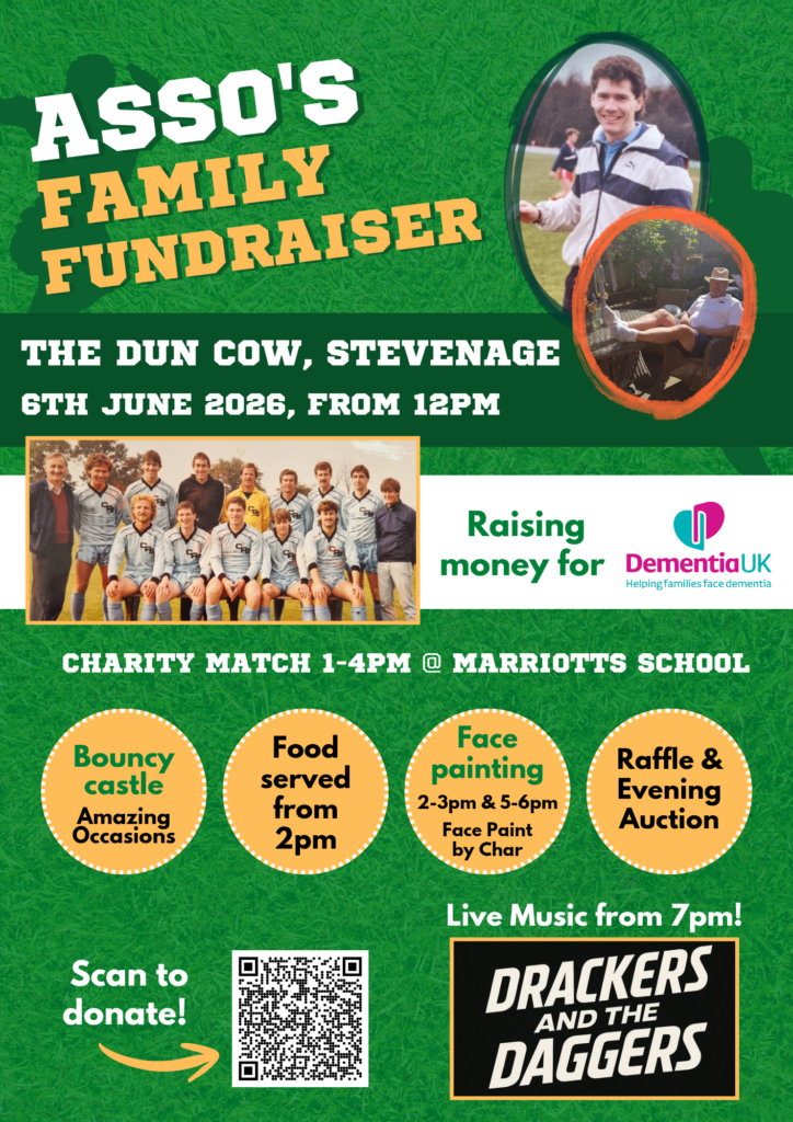 Asso Family Fundraiser – in aid of Dementia UK – takes place at Marriotts School on 6 June 2026.