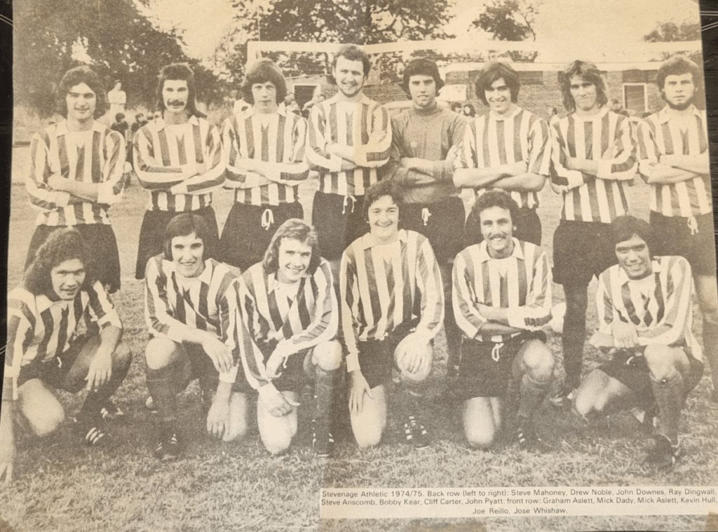 Graham Aslett as part of the Stevenage Athletic squad